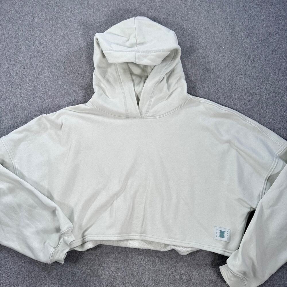 Savage Fenty Cropped Hoodie Sweatshirt Womens Large Light Green Cozy Lounge
